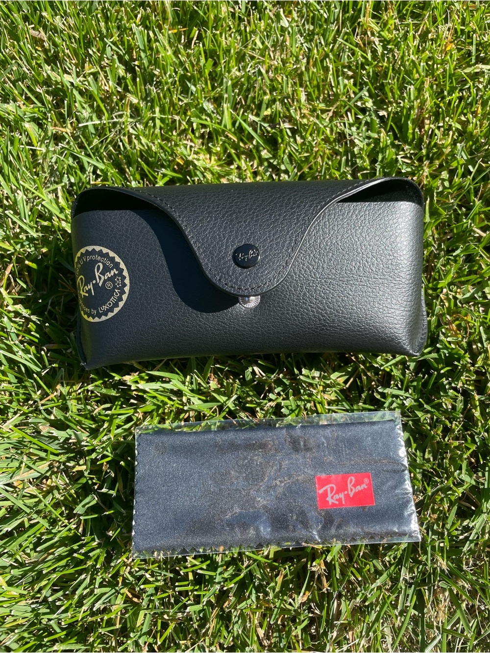 Ray-Ban Black Sunglasses Case with Gold Logo